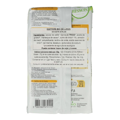 Galletas Barquillos Gaufretes de Limón Bisson 190 g