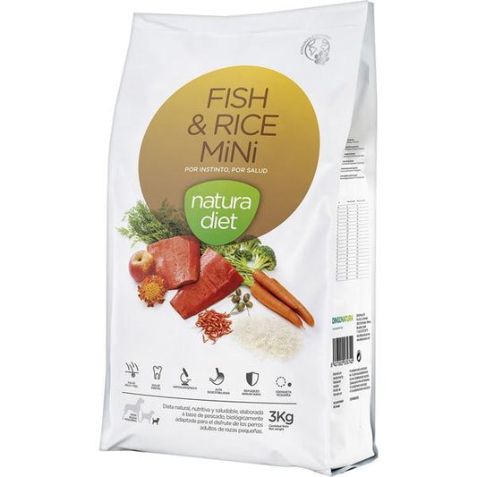 Natura Diet Fish & Rice Mini GMO Free Pienso para perros 3Kg