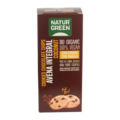 Galleta Cookie Vegana de Avena Integral, Chips de Chocolate y Coco Bio Naturgreen 140 g