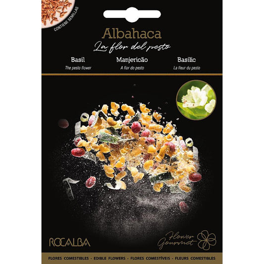 Semillas de flores comestibles de Albahaca Rocalba