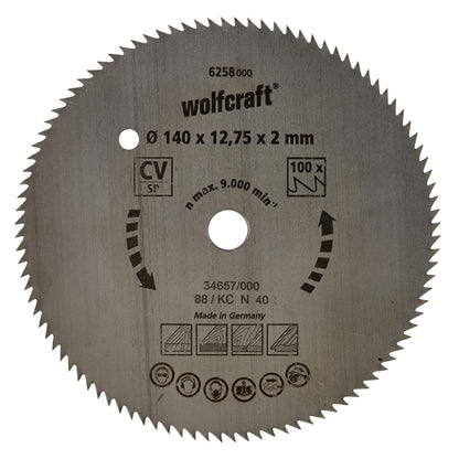 Discos de sierra circular cortes finos Wolfcraft 190 x 16 mm 100 dientes