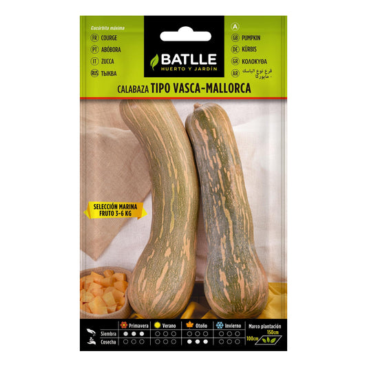 Semillas de  Calabaza tipo vasca-Mallorca sel. Marina