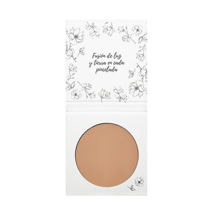 Maquillaje Polvo Compacto 03 Terracota La Bisbal, Acabado Impecable, Con Rosa Mosqueta y Manteca de Karité,  NaturaBio Cosmetics, 30ml