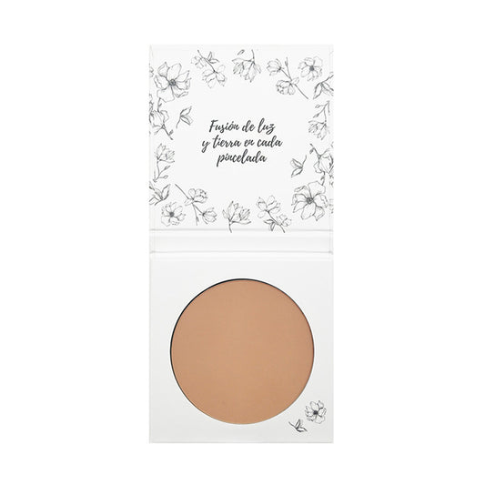 Maquillaje Polvo Compacto 03 Terracota La Bisbal, Acabado Impecable, Con Rosa Mosqueta y Manteca de Karité,  NaturaBio Cosmetics, 30ml