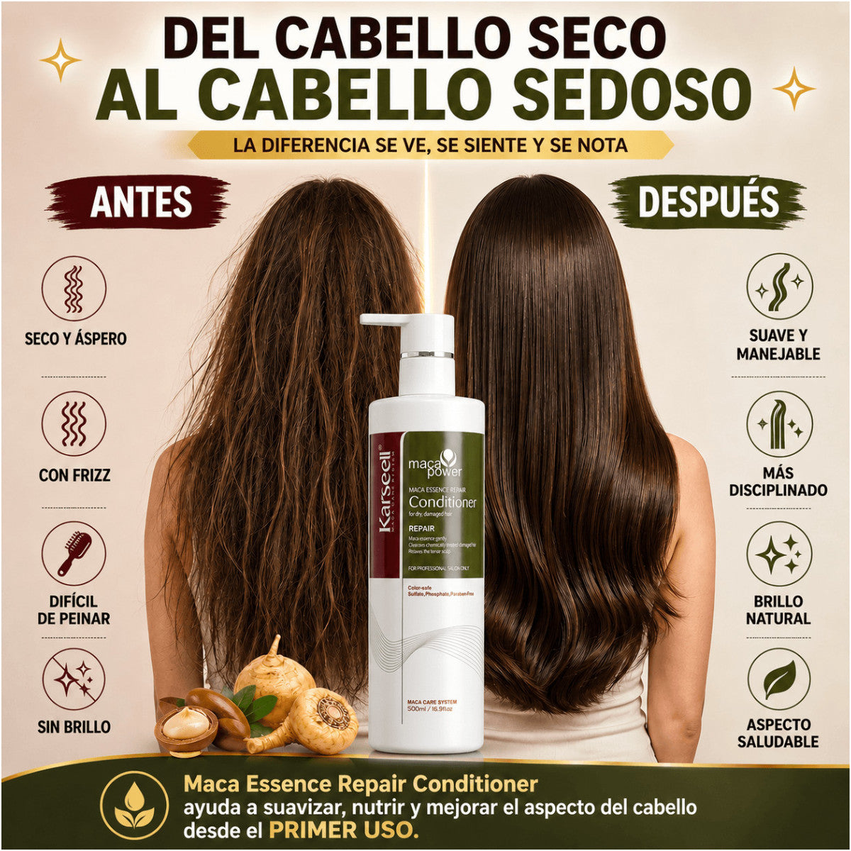 Acondicionador Maca Essence Karseell 500 ml