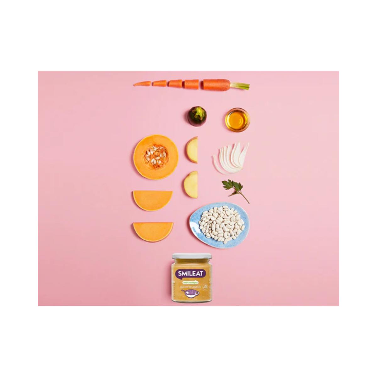 Pack 12x Tarrito BIO Guisito de alubias Smileat, 230 g