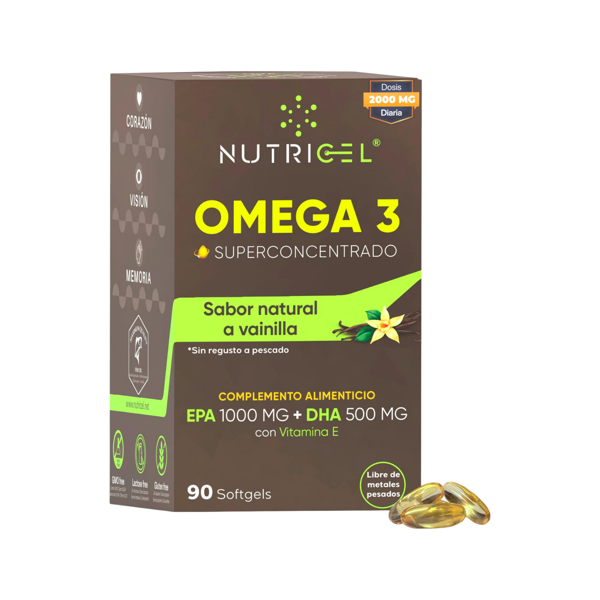 Omega 3 Superconcentrado Blíster Vainilla Nutricel 90 perlas