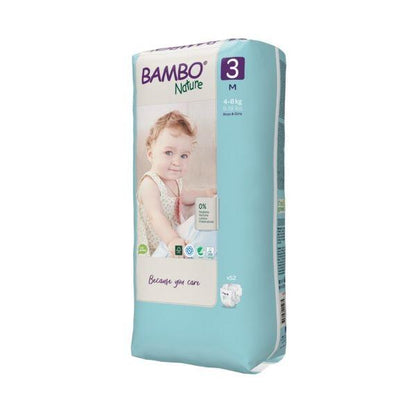 Pack 3x Pañal T3 midi (4-8Kg) Bambo Nature 52 uds
