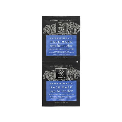 Mascarilla hidratante y antioxidante Express Beauty Apivita 2 x 8 ml