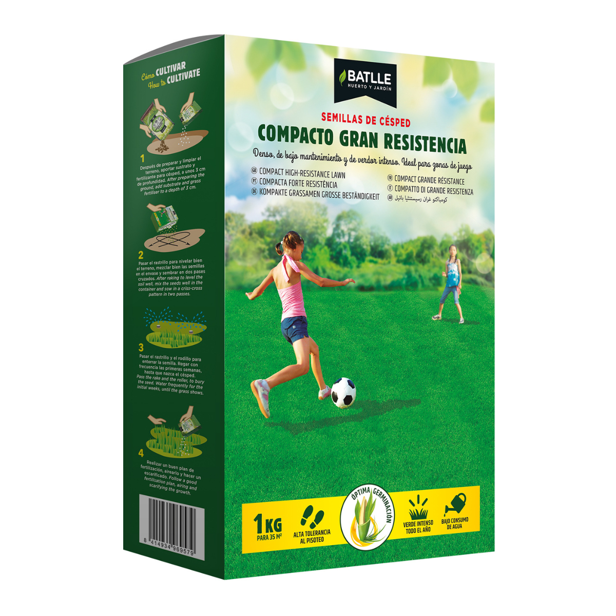 Semillas césped compacto gran resistencia Batlle 1 kg