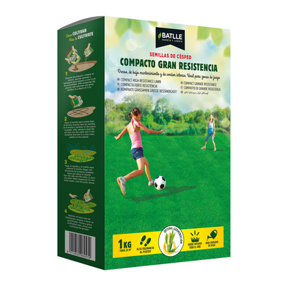Semillas césped compacto gran resistencia Batlle 1 kg