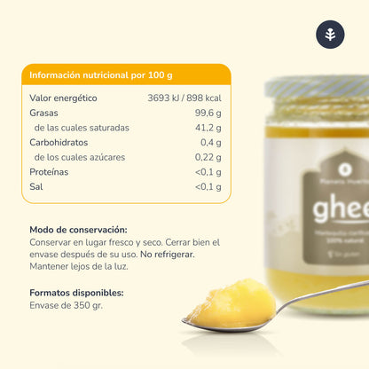 Ghee mantequilla clarificada ECO Planeta Huerto 300 g
