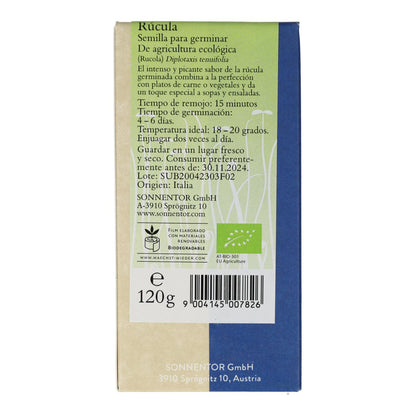 Semillas rúcula eco para germinar Sonnetor 120 g