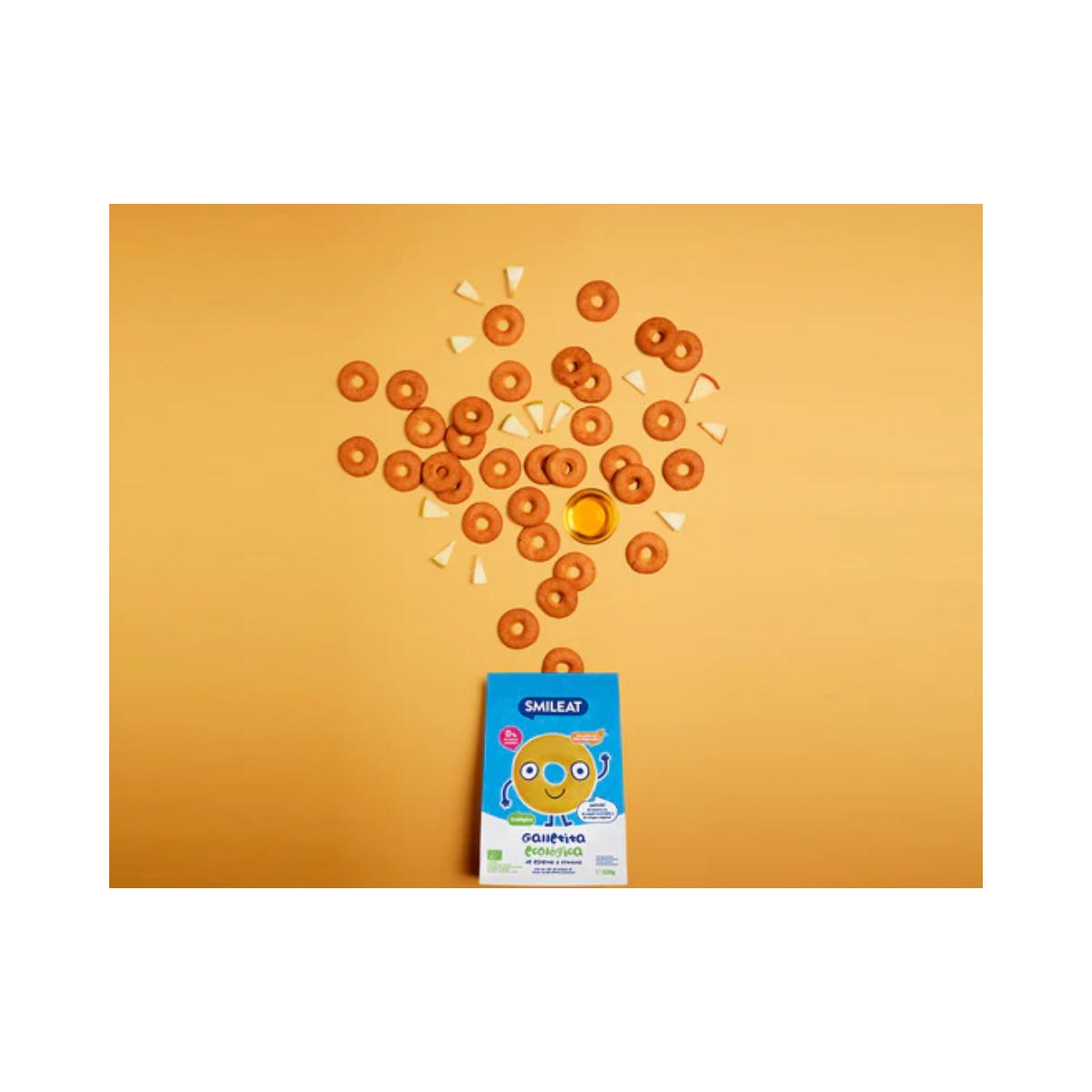 Pack 12x Galletas infantiles ECO de espelta con manzana Smileat, 220g