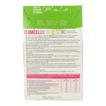 Fideos Vermicelli Cabello de ángel de Konjac bio Slendier 250 g