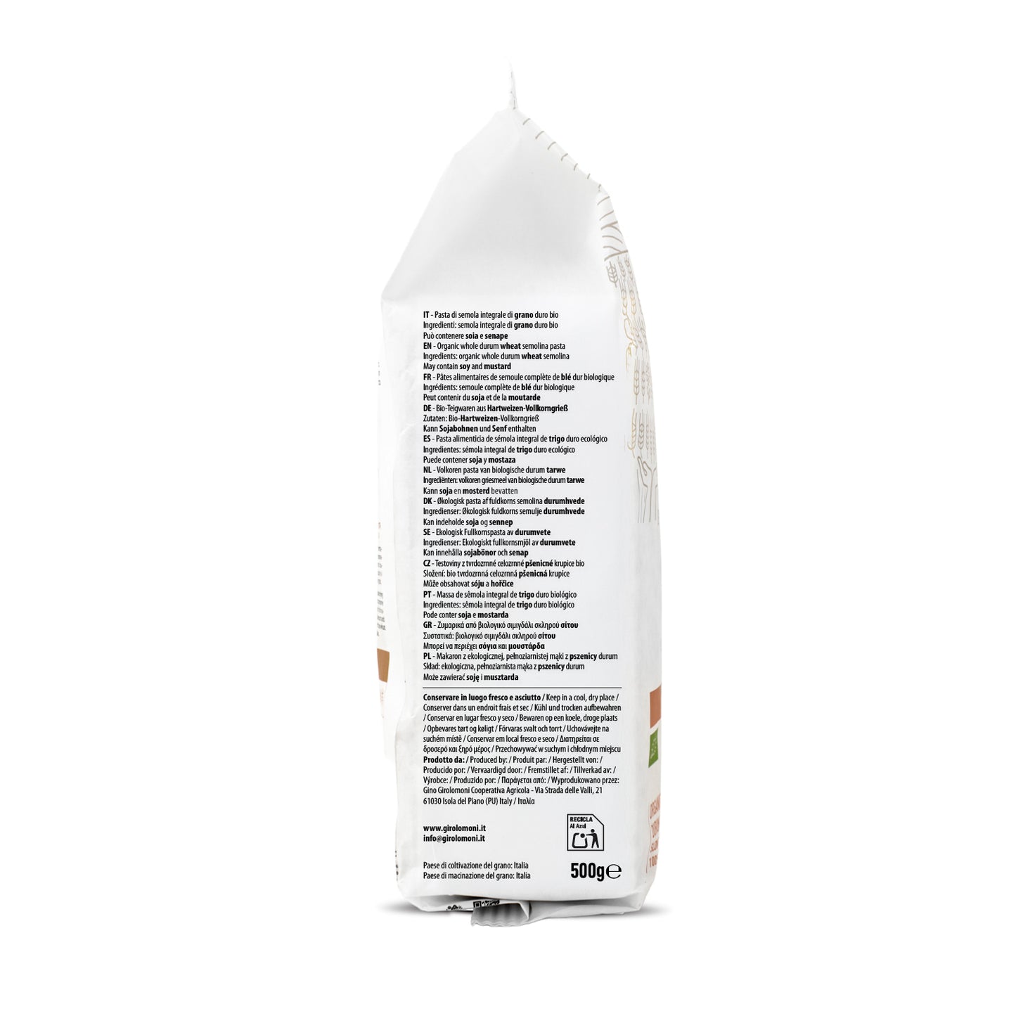 Penne rigate integral bio Girolomoni 500g