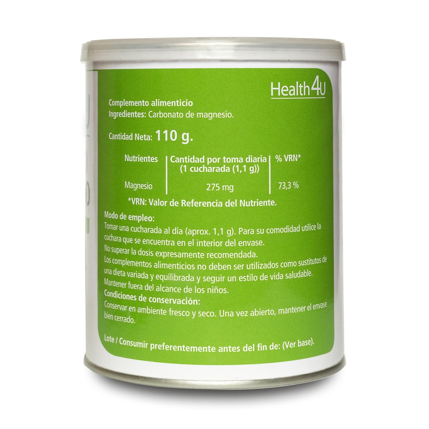 Carbonato de magnesio H4U  110 g en polvo