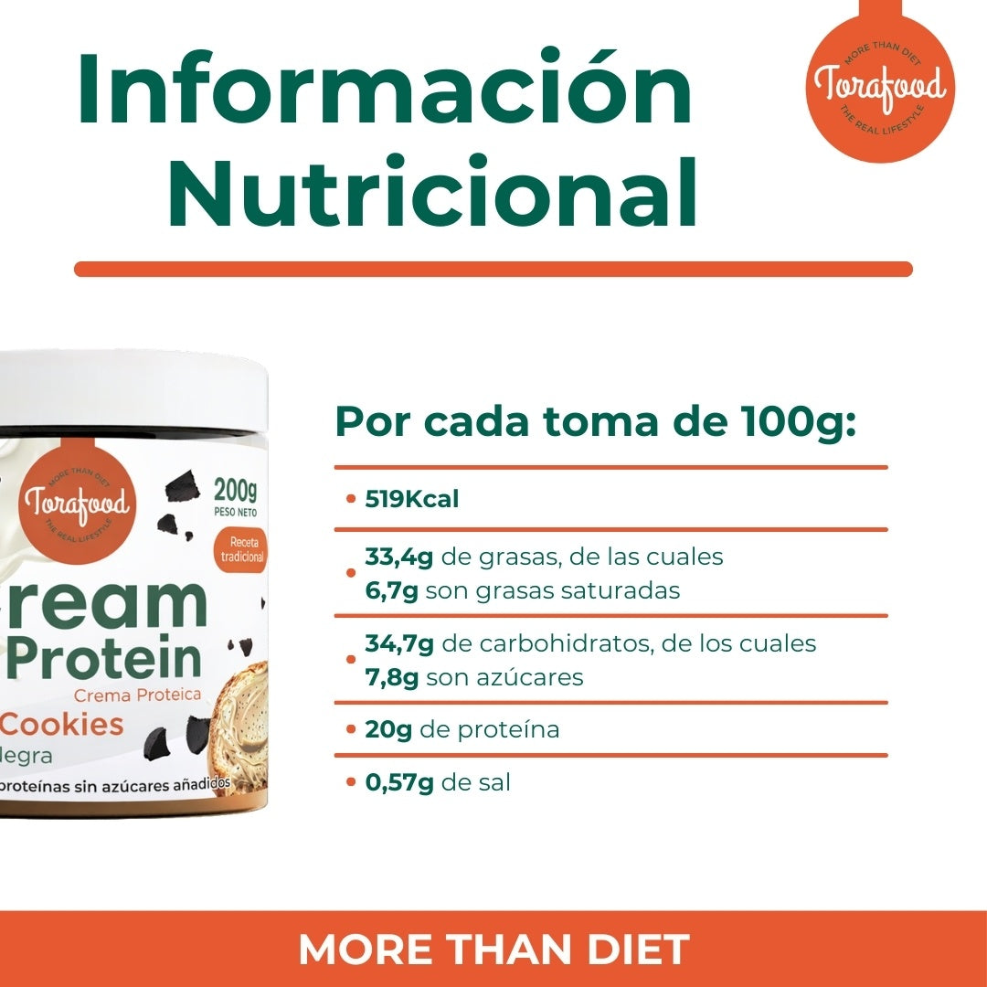 Crema Proteica Chips Black Cookie Torafood 200g