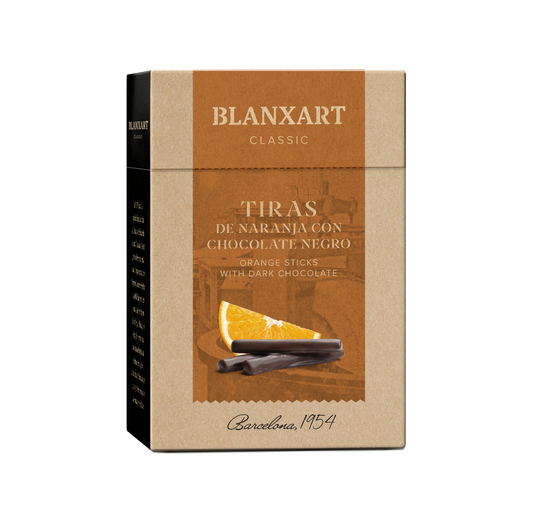 Tiras de Naranja confitadas con Chocolate Negro Blanxart 100 g