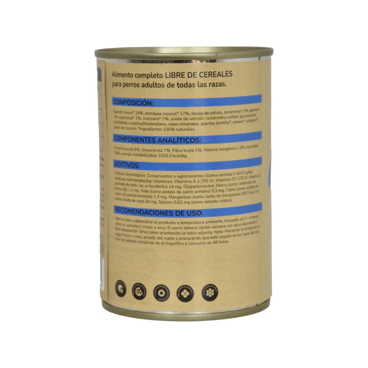 Pack 12 x Comida Húmeda Grain Free Superpremium para perro Salmón 380 g Planeta Huerto
