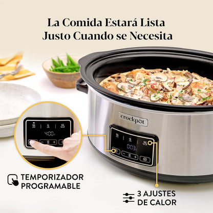 Crockpot Olla digital de cocción lenta digital Sizzle & Stew 6.5 L CSC112X