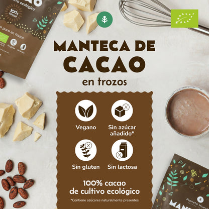 Manteca de cacao pura en trozos ECO Planeta Huerto 250 g