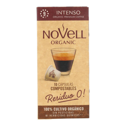 Cápsulas compostables de café intenso para nespresso Novell 10 unidades