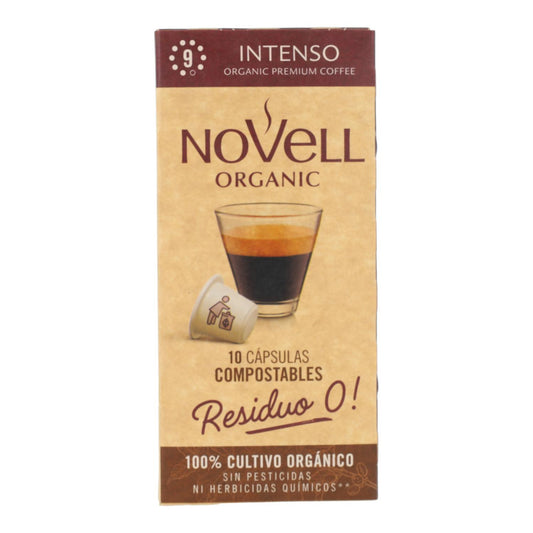 Cápsulas compostables de café intenso para nespresso Novell 10 unidades