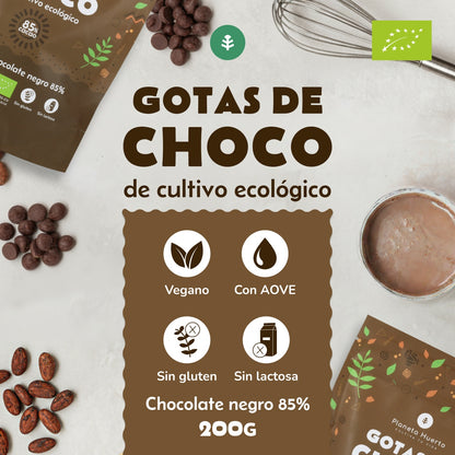 Gotas de Chocolate 85% cacao ECO Planeta Huerto 200 g