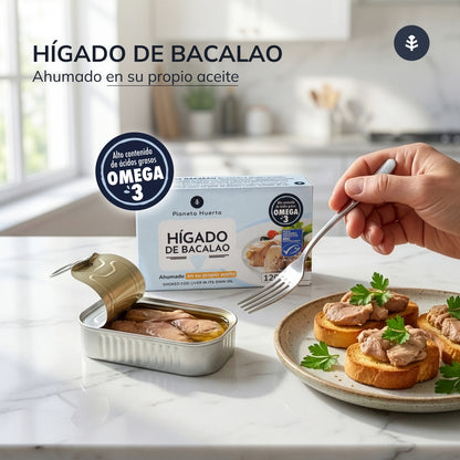 Hígado de bacalao en su propio aceite Planeta Huerto 120 g