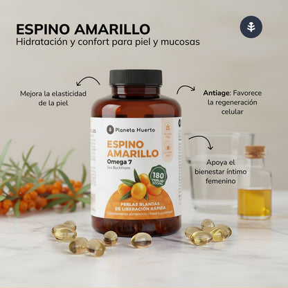 Omega 7 Espino Amarillo Planeta Huerto 180 Perlas