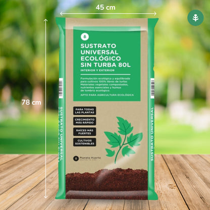 Sustrato Universal Sin Turba ECO Planeta Huerto 80 L