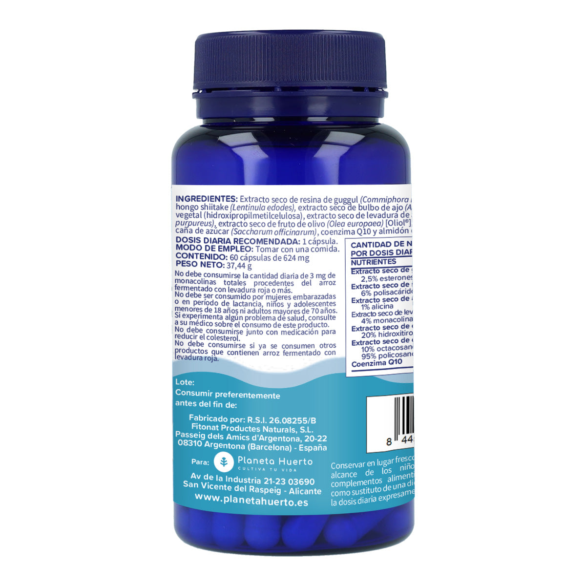 Levadura roja de arroz y Coenzima Q10 Planeta Huerto 60 cap