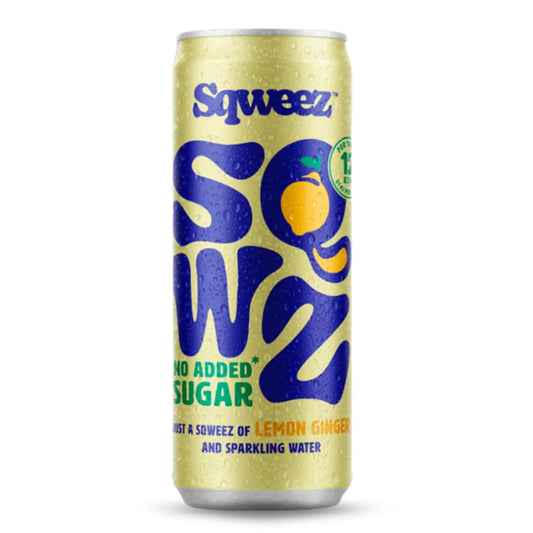 Bebida sabor jengibre limón baja en calorías SQWZ 250ml