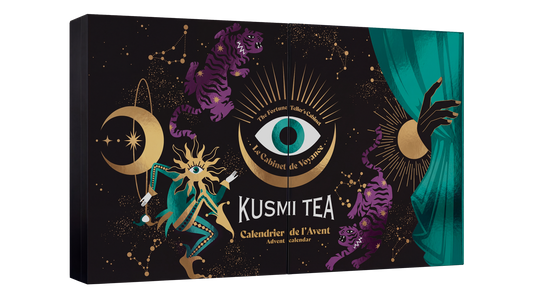 Calendario de Adviento con 20 Tés biológicos, Dos pequeñas cajas metálicas y un Infusor Kusmi Tea