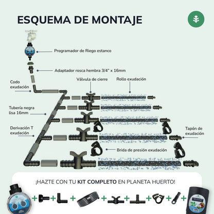 Tubería de Riego por Exudación en Rollo Agro Planeta Huerto 200 m