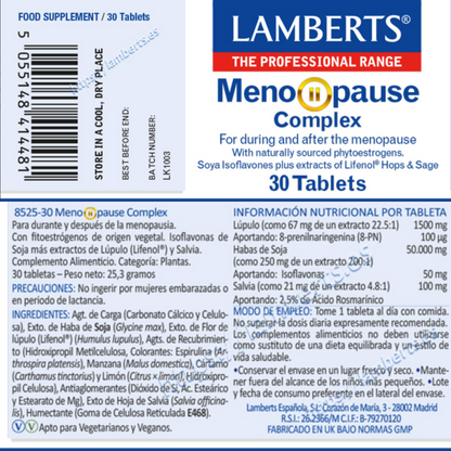 Menopause Complex Lamberts 30 tabletas