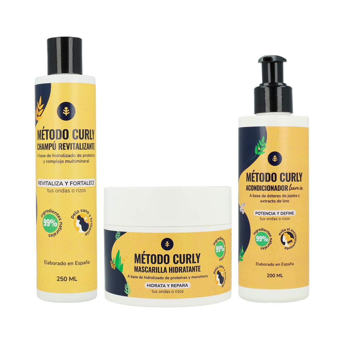 Pack Método Curly: champú, mascarilla y leave in Planeta Huerto