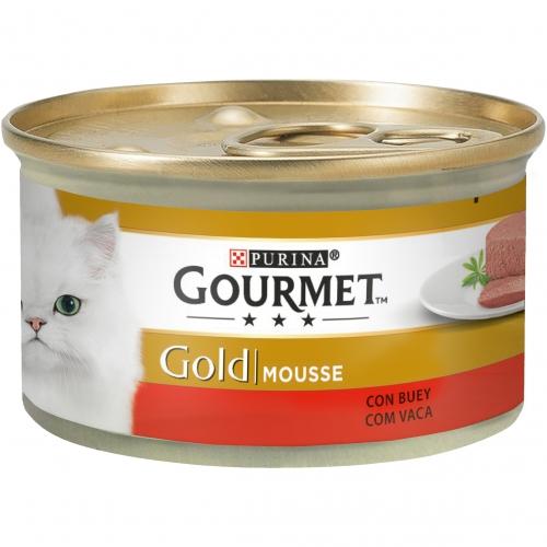 Pack 24 x GOURMET GOLD Mousse Comida húmeda Buey 85g