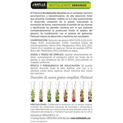 Revitalizante Geranios Flairosol Batlle 300 ml - Abono foliar