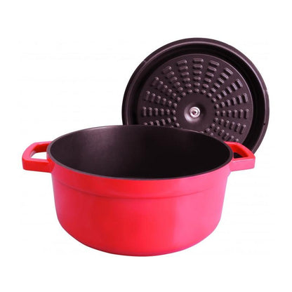 Olla cocotte roja de aluminio fundido Lacor