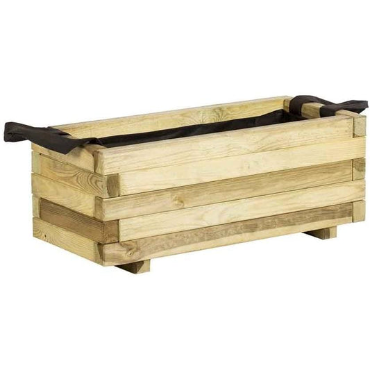 Jardinera de madera rectangular 90x40