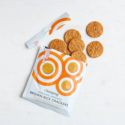 Crackers de Arroz Integral y Sésamo Bio Clearspring 40 g
