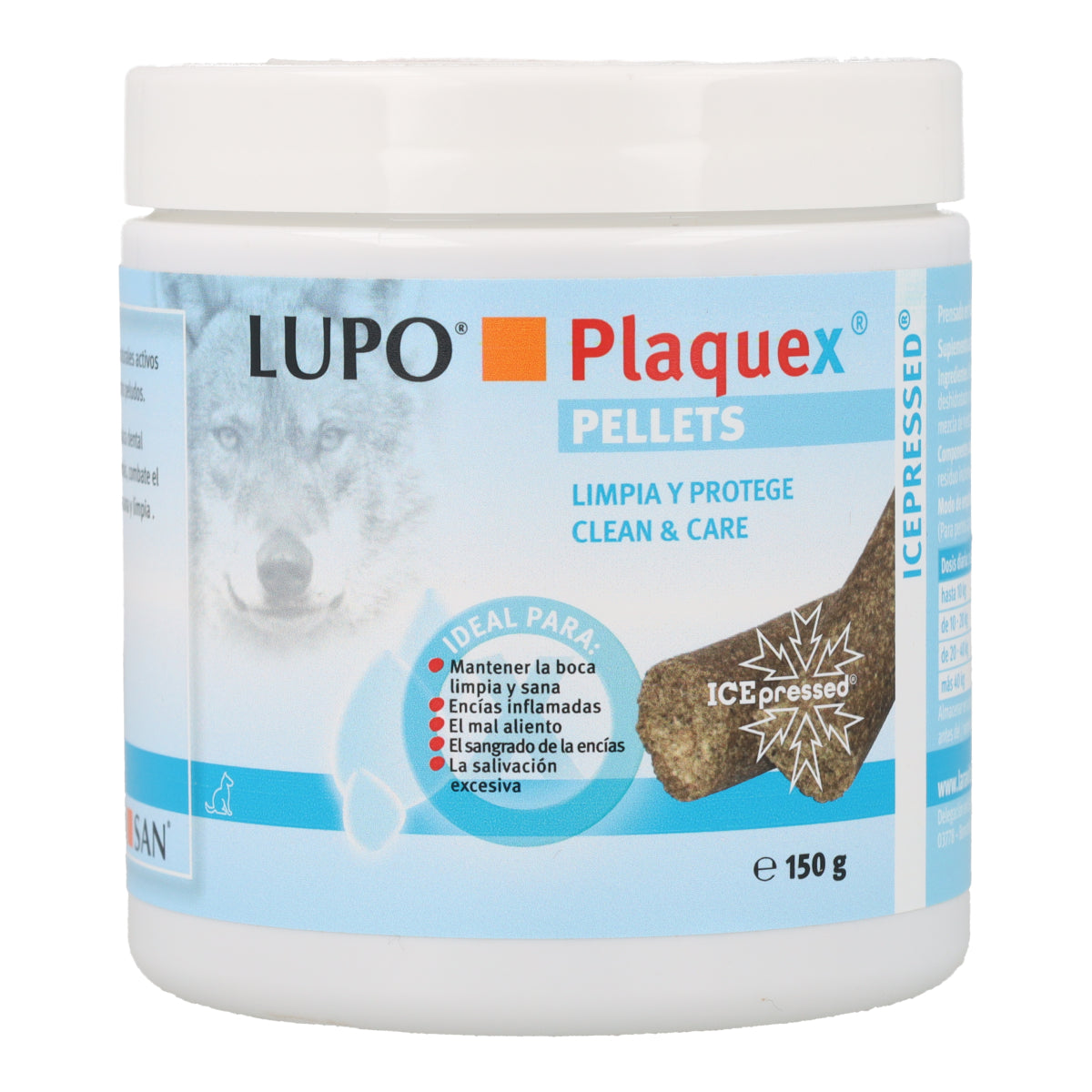 Lupo Plaquex Cuidado Bucodental 100% Natural para Perros Pellet 150 g