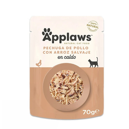 Comida húmeda para gatos Sobre Pollo con arroz salvaje 70gr Applaws Cat