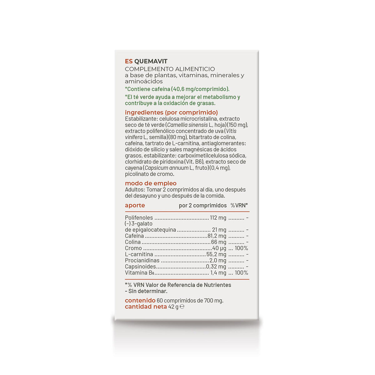 Quemavit, Soria Natural, 60 comprimidos