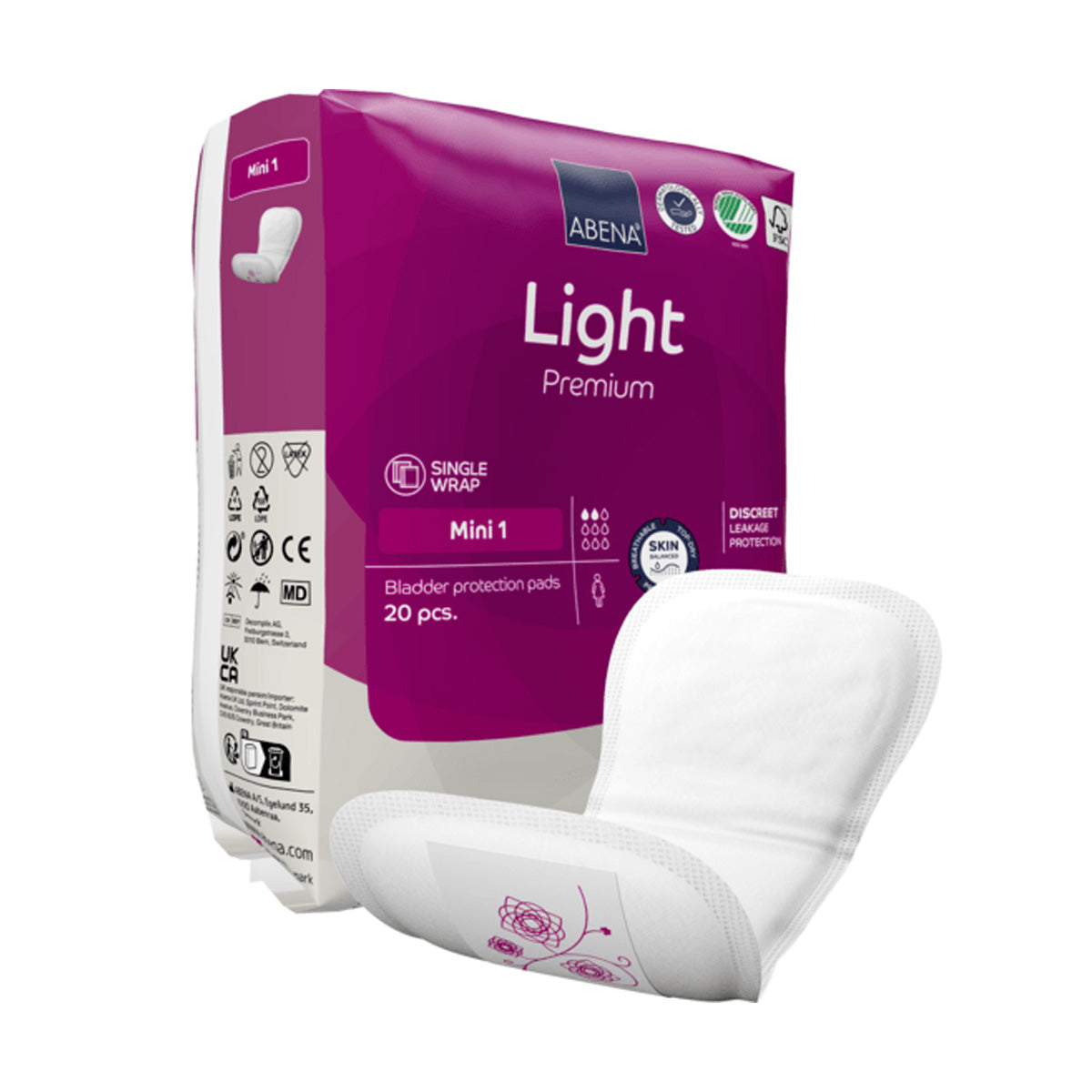 Compresas Incontinecia  Light Premium Mini 1 Abena 20 uds