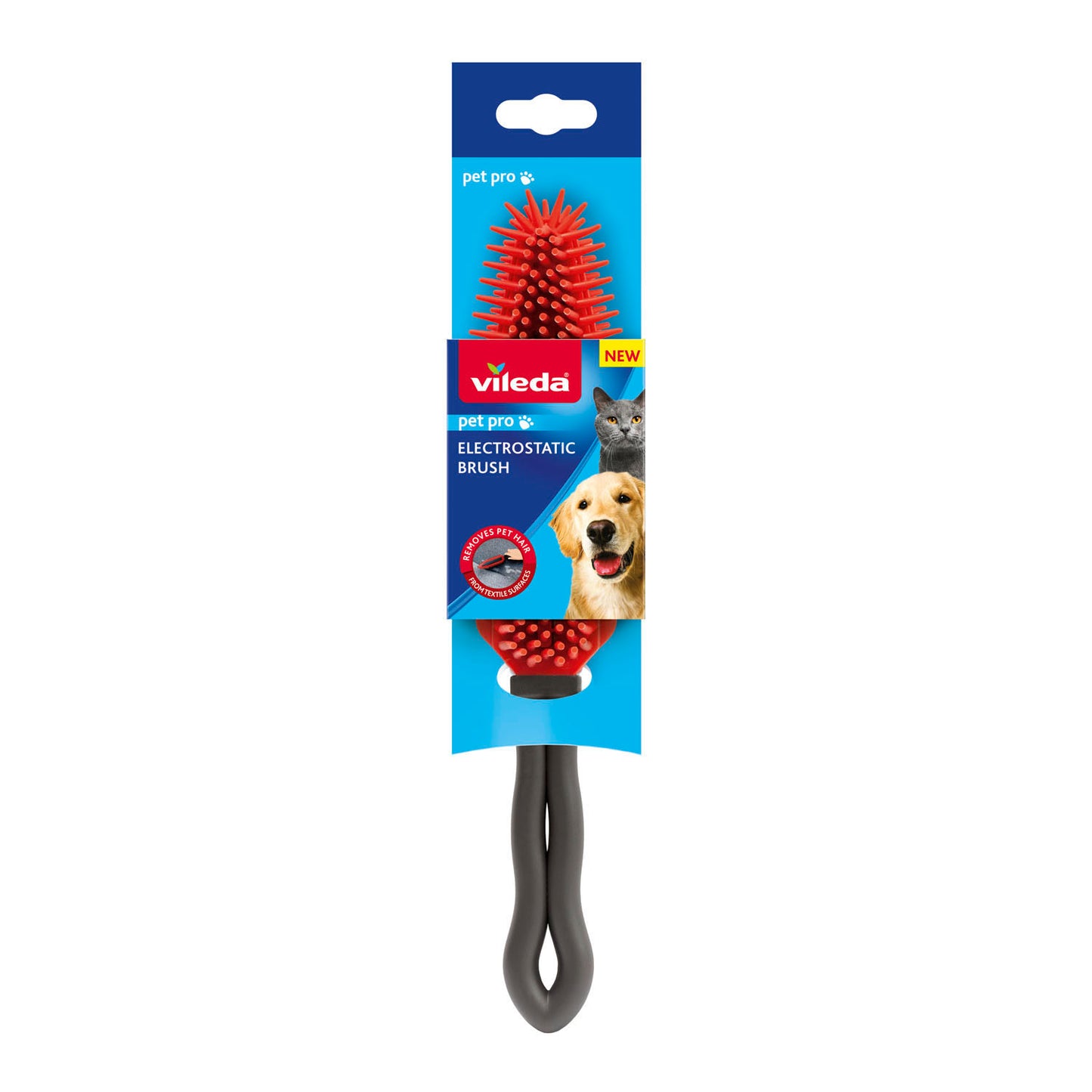 Set Cepillo Electroestatico Pet Pro, Vileda Rojo/Gris