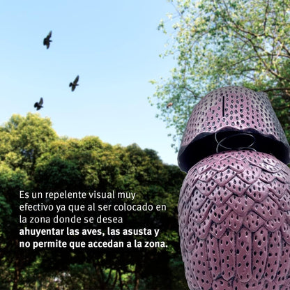 Pack 2 Búhos espantapájaros cabeza giratoria 41 cm Biotop