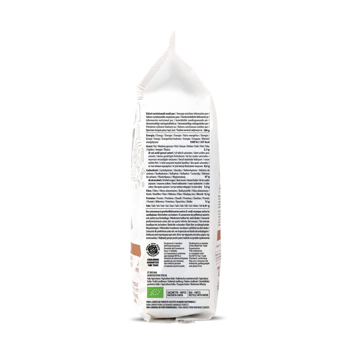Penne rigate integral bio Girolomoni 500g